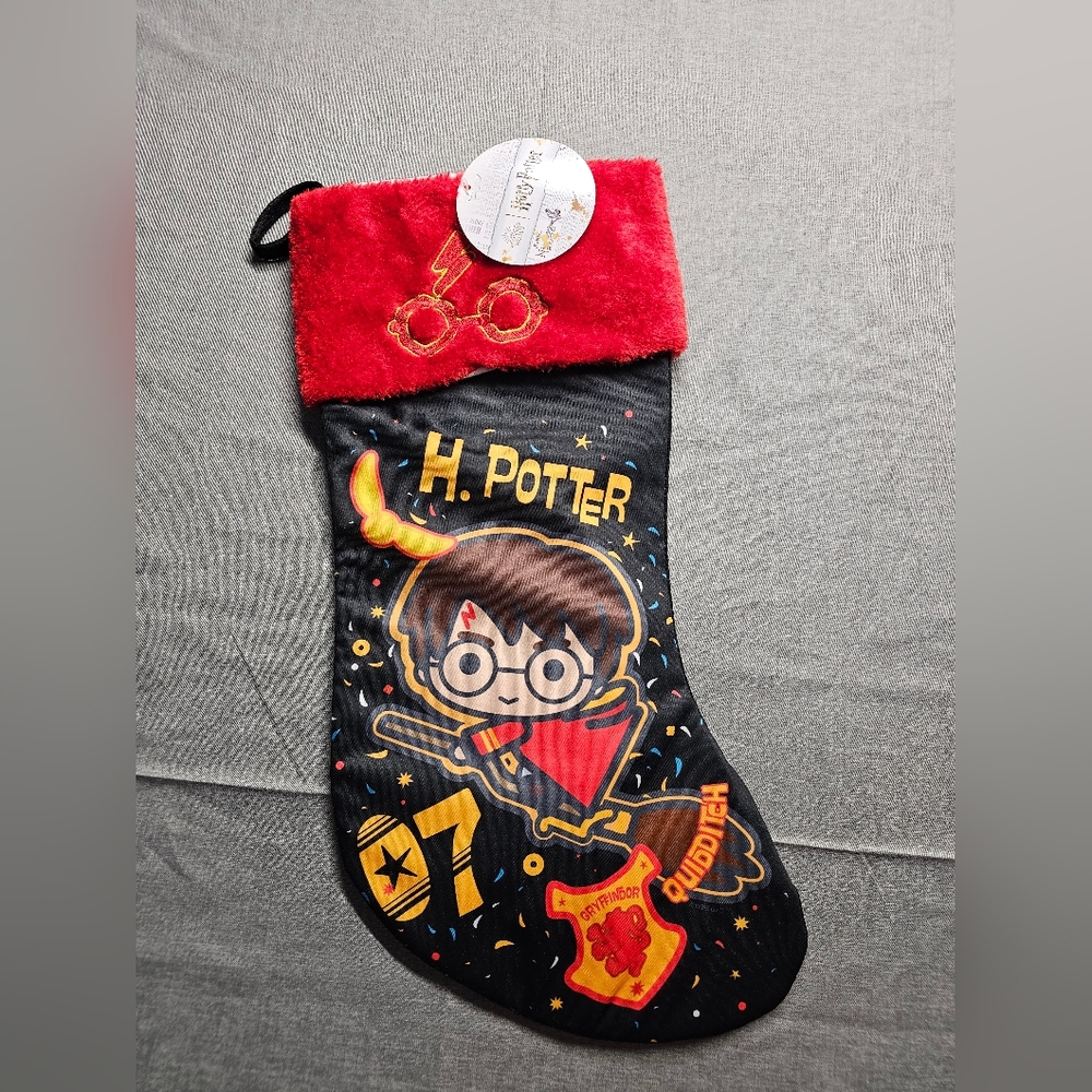 Harry Potter Christmas Stocking 18" Gryffindor Quidditch Hp Red Black New
